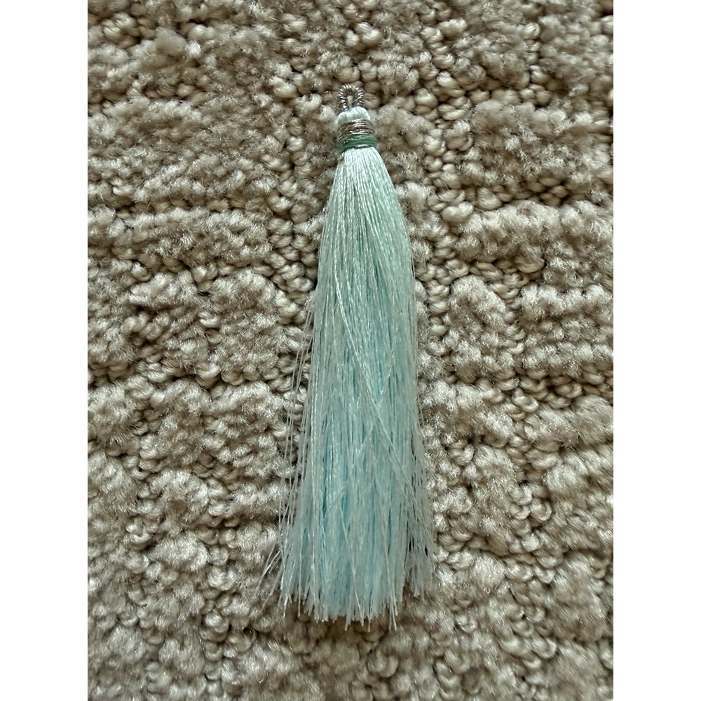 Aqua Turquoise Blue 3.5" Silky Tassels Made In India Lot Of 20 Crafts Bookmark - Picture 3 of 3